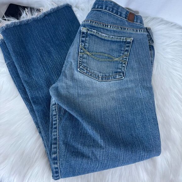 Abercrombie & Fitch Y2K Vintage Relaxed Leg Busted Knee Cropped Jeans Sz 6L - Picture 11 of 15